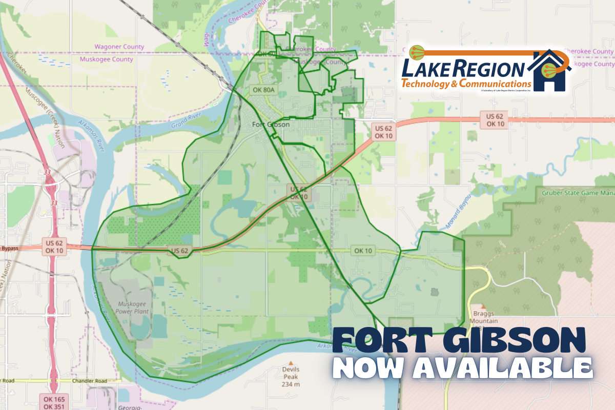 Lake Region Fiber Now Available in Fort Gibson